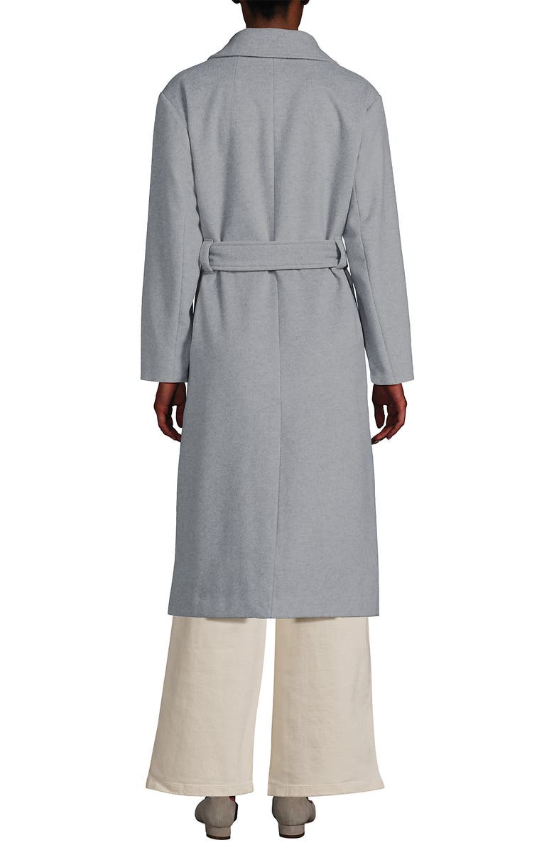 Lands
 End Wool Wrap Long Coat, Alternate, color, Light Gray Heather