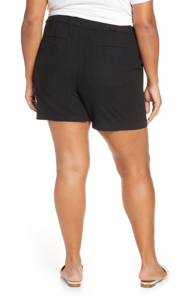 Caslon<sup>®</sup> Drawstring Linen Blend Shorts, Alternate, color, 