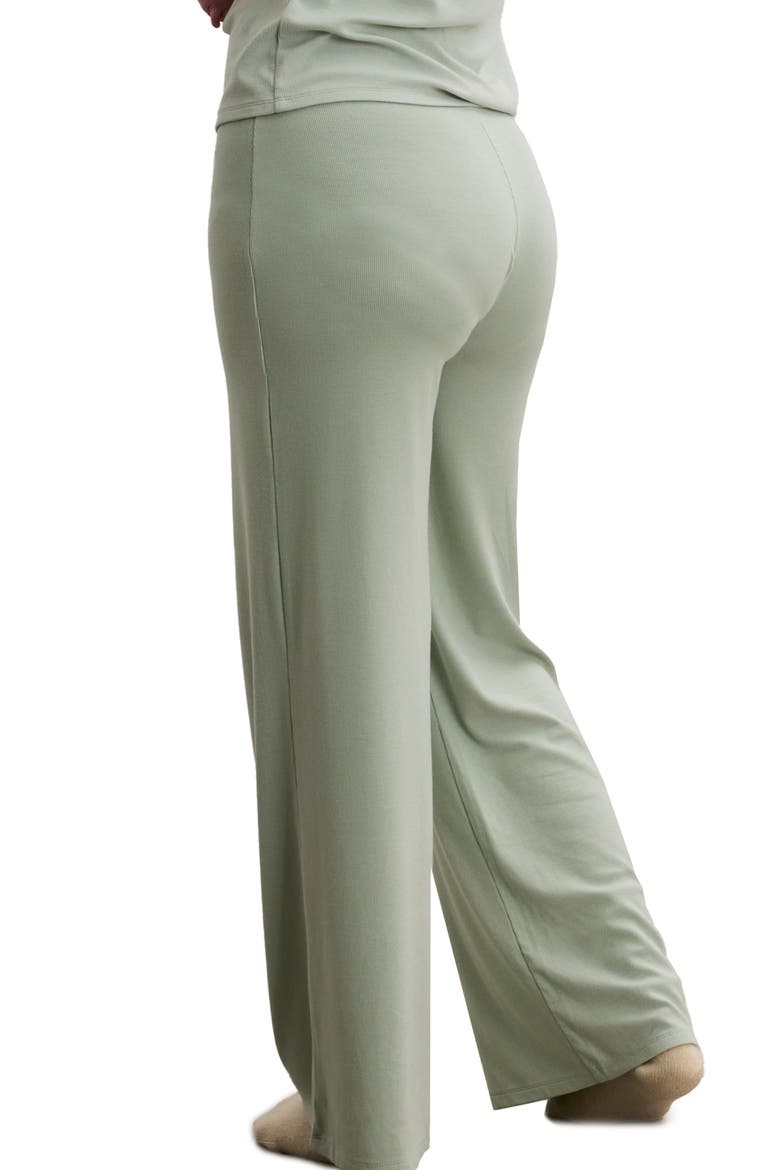 The Softest Rib Over Under Relaxed Pant, Alternate, color, Sage