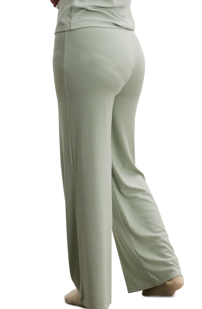 HATCH Collection The Softest Rib Over Under Relaxed Pant, Alternate, color, Sage