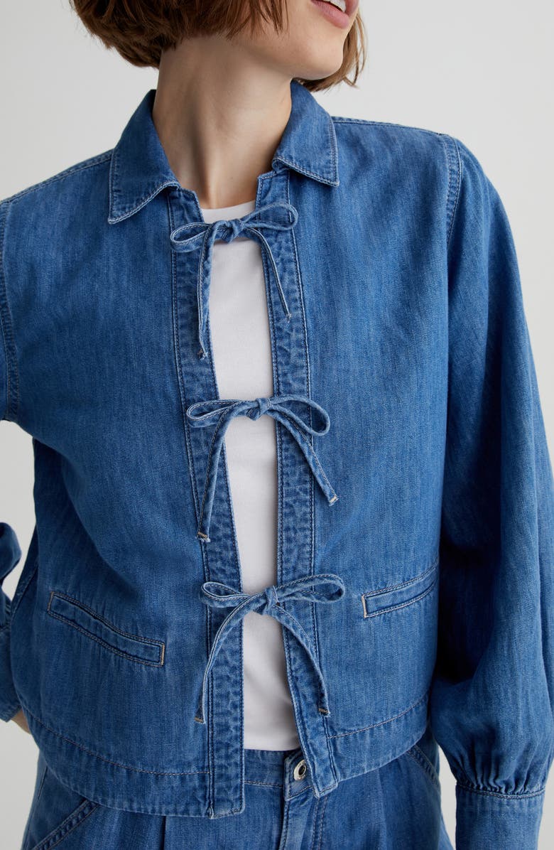 AG Dottie Tie Front Denim Jacket, Alternate, color,