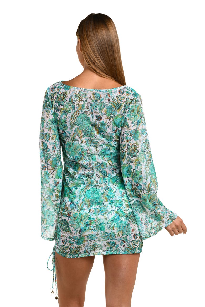 Free Spirit Long Sleeve Cover-Up Tunic, Alternate, color, BLUE/ GREEN MULTI