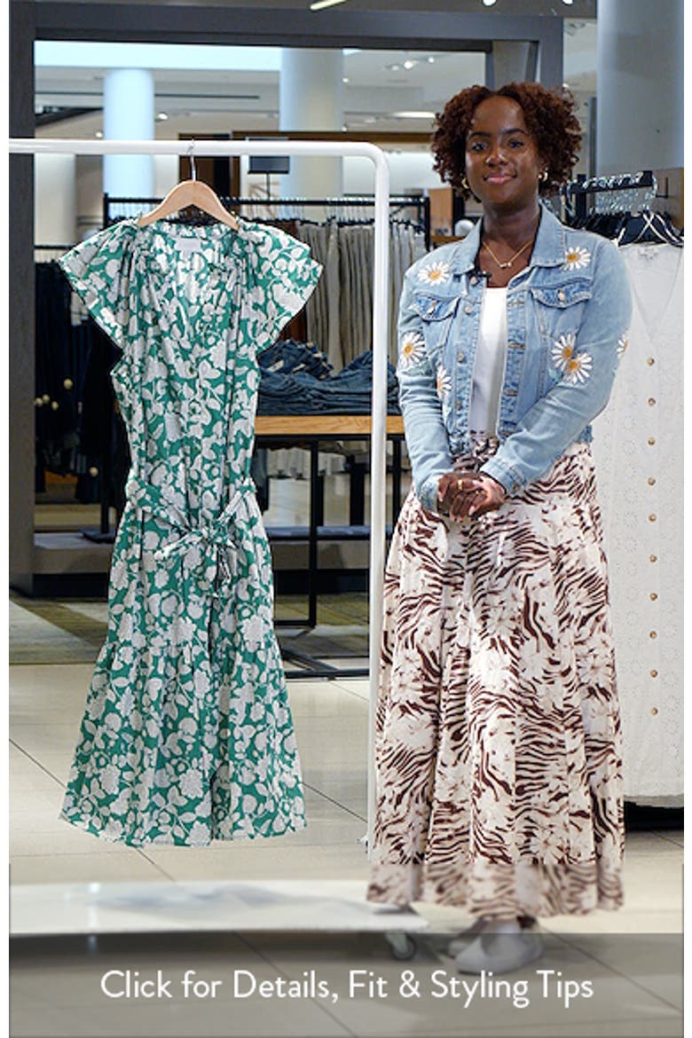 Baxley Floral Flutter Sleeve Cotton Dress video