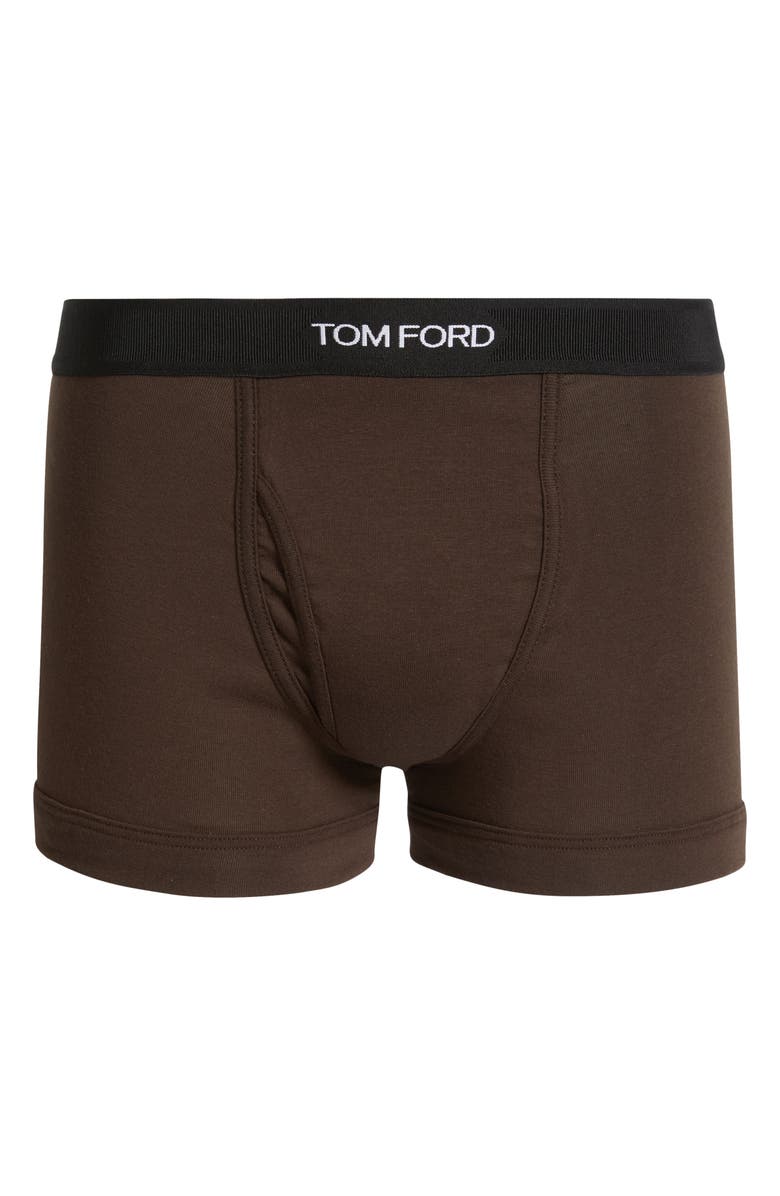 TOM FORD Cotton Stretch Jersey Boxer Briefs, Alternate, color, Chocolate