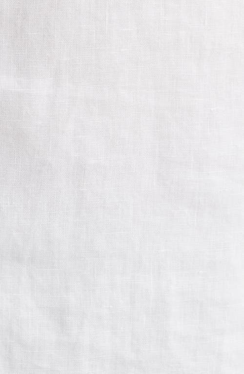 Nordstrom Solid Short Sleeve Linen Button-up Shirt In White