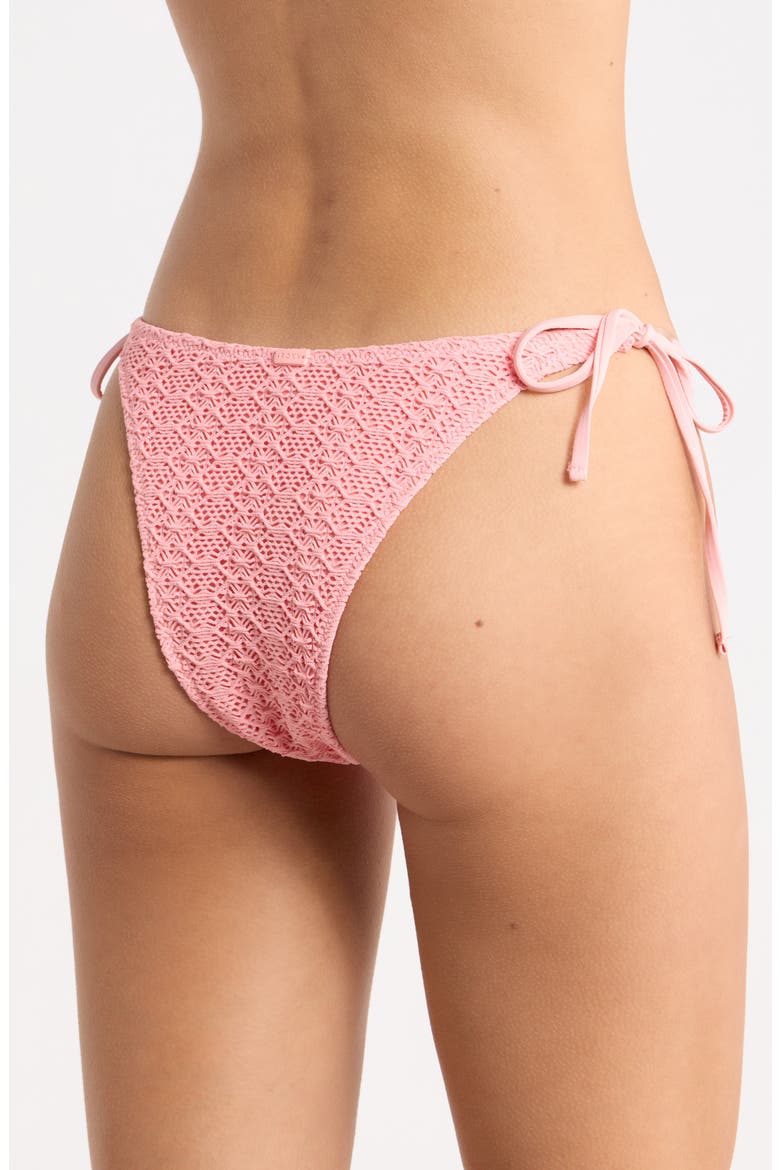 Open Stitch Side Tie Bikini Bottoms, Alternate, color, PETAL PINK
