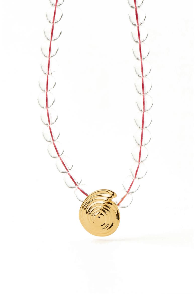 Spiral Pendant Beaded Necklace, Alternate, color, GOLD