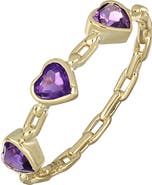 Bony Levy 14K Gold Amethyst Heart Stacking Ring