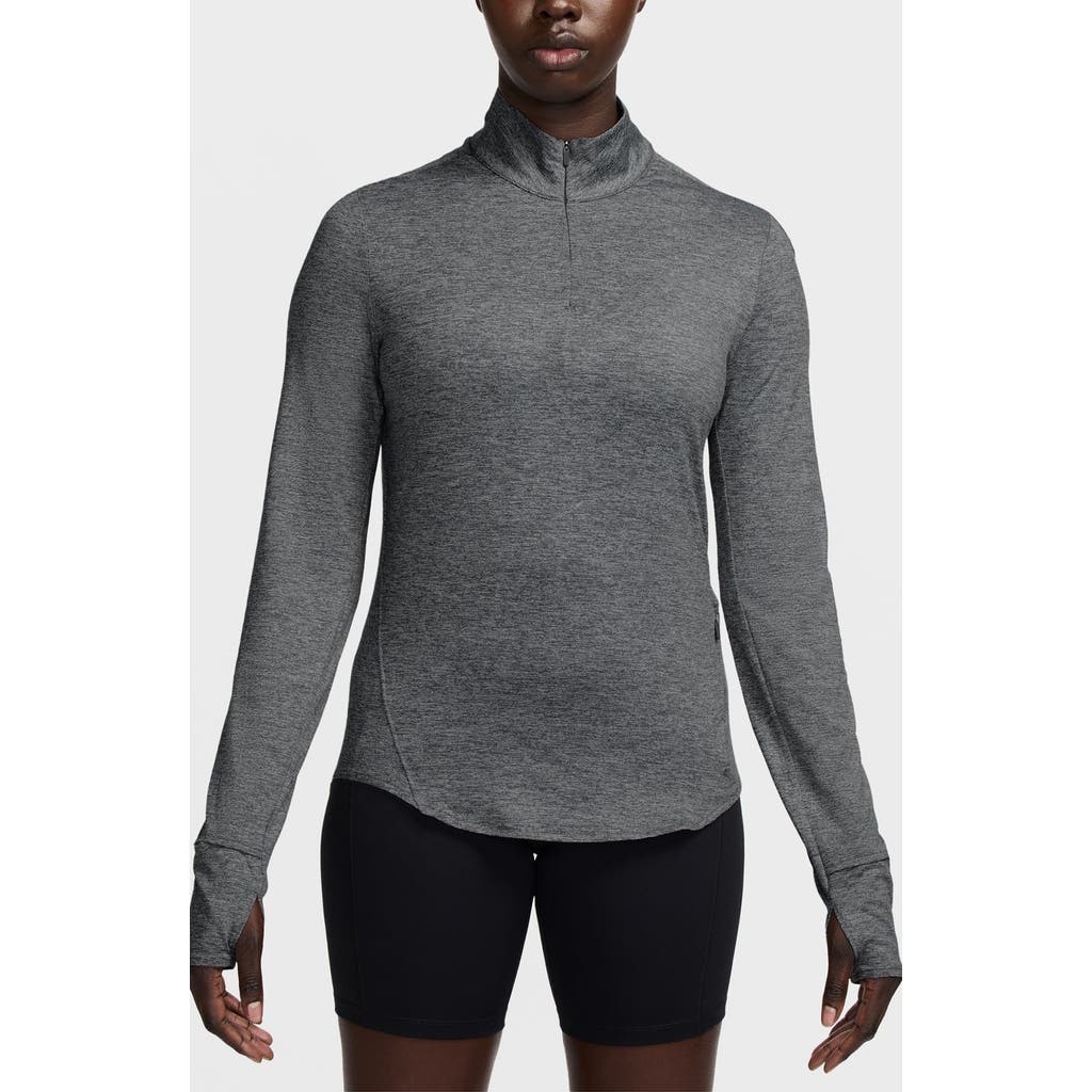 Nike Swift Dri-fit Uv Half Zip Running Top In Gray