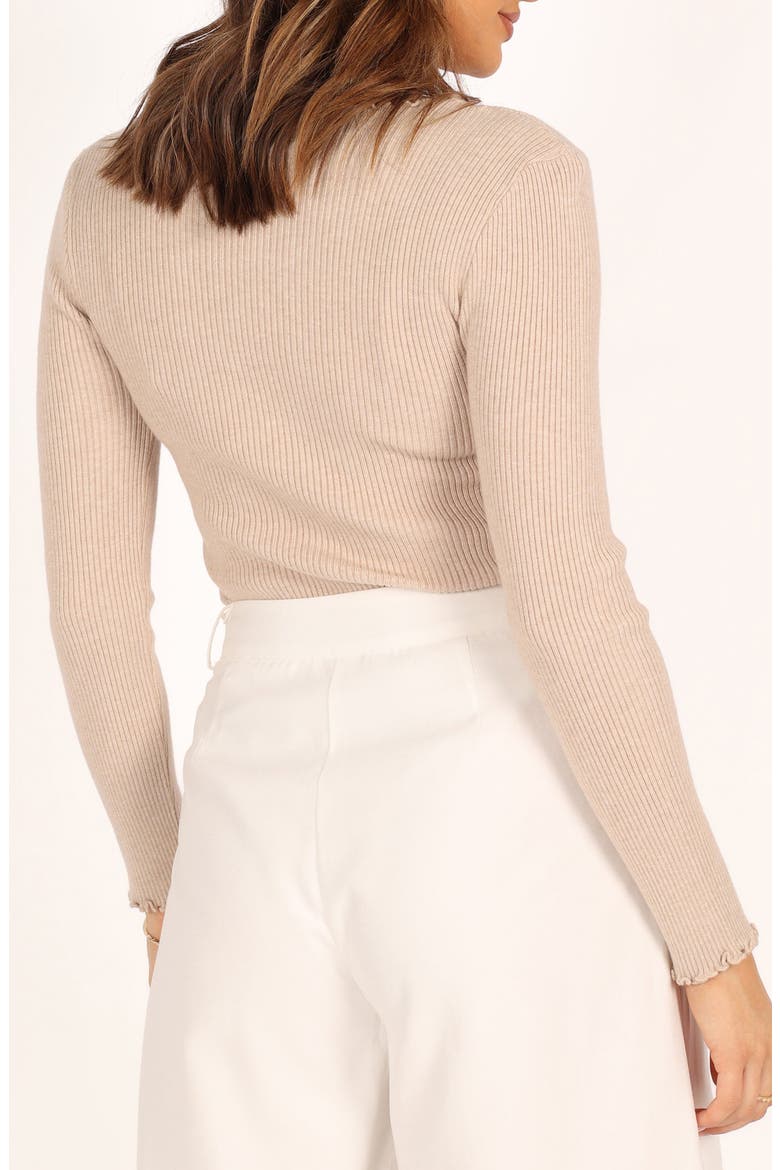 Kya Lettuce Edge Rib Sweater, Alternate, color, BEIGE