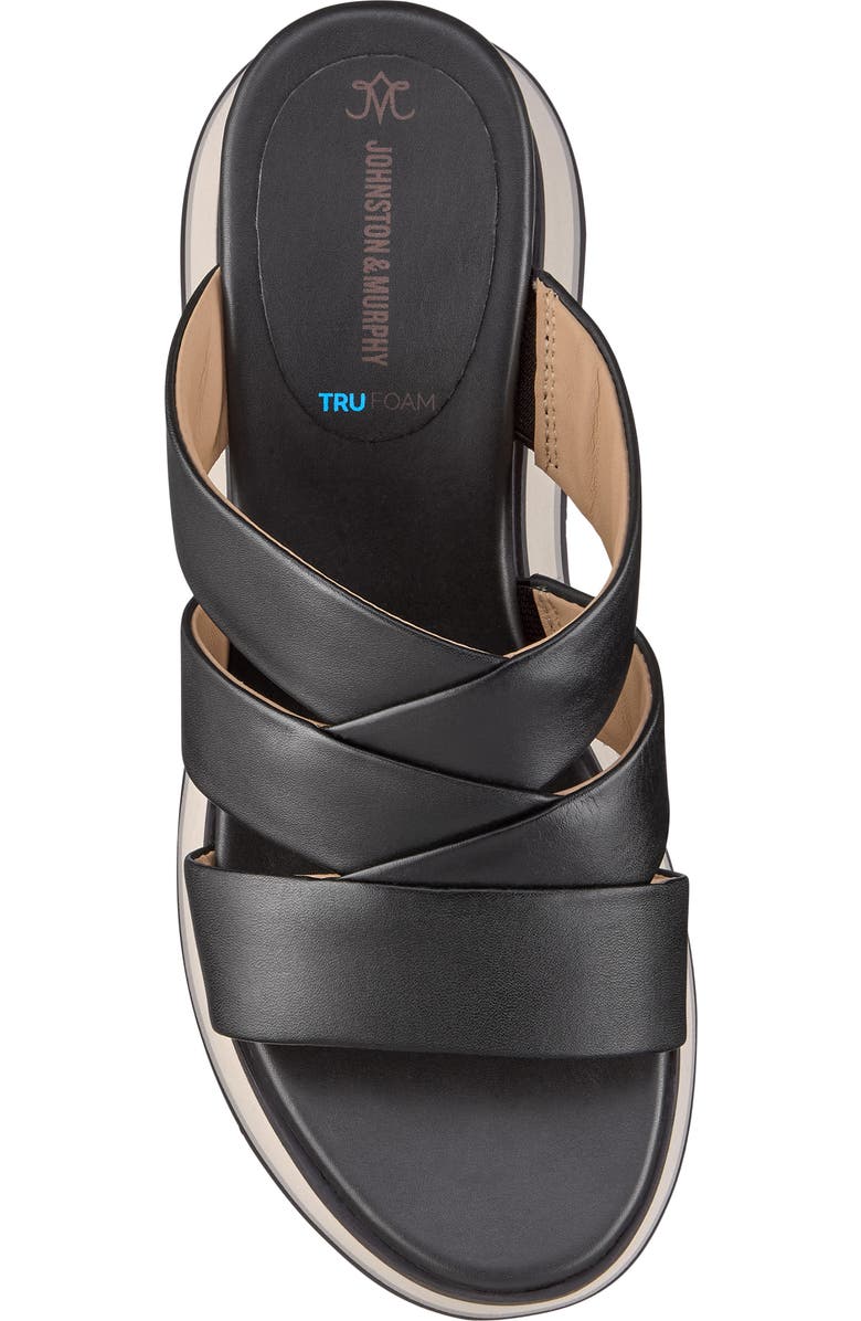 Johnston & Murphy Colleen Platform Wedge Slide Sandal, Alternate, color, Black Nappa Leather