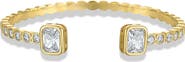 BEN ONI Bezel Cubic Zirconia Cuff Bracelet