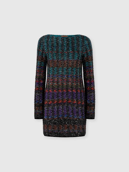 Missoni Mini Dress With Chevron And Stripe Pattern In Multi