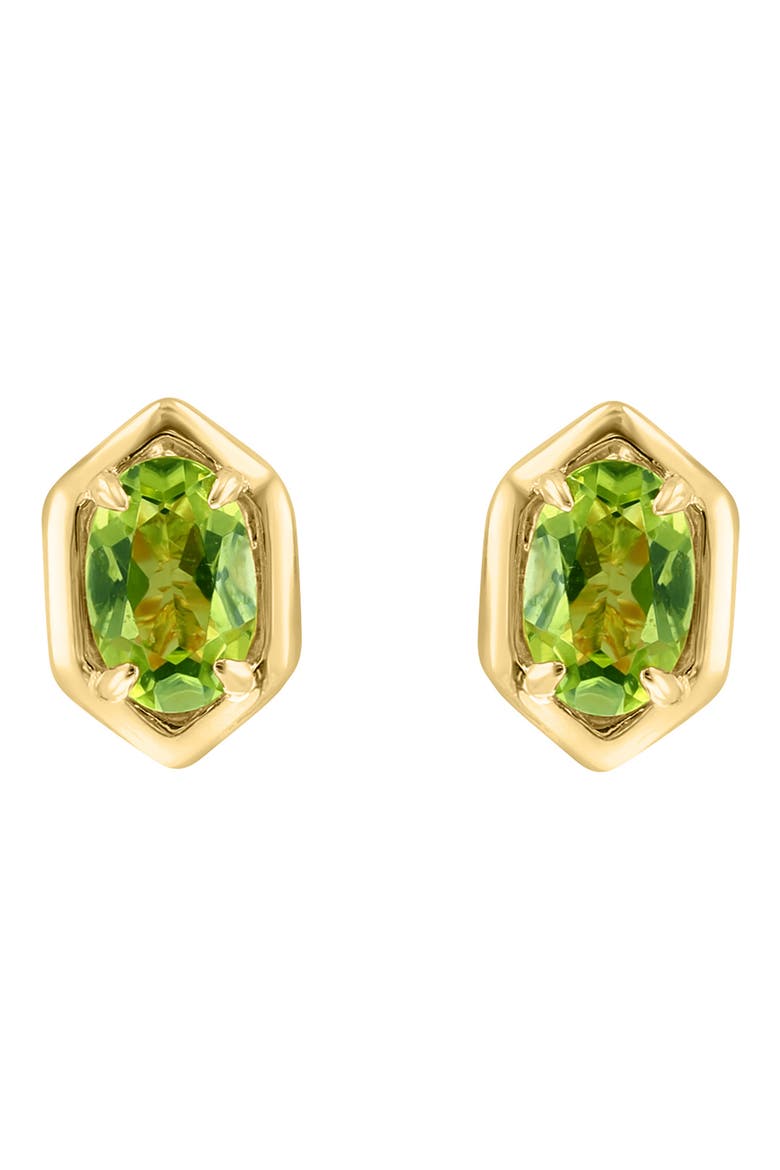 Geometric Peridot Stud Earrings, Main, color, GREEN