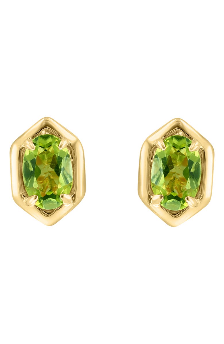 EFFY Geometric Peridot Stud Earrings, Main, color, Green