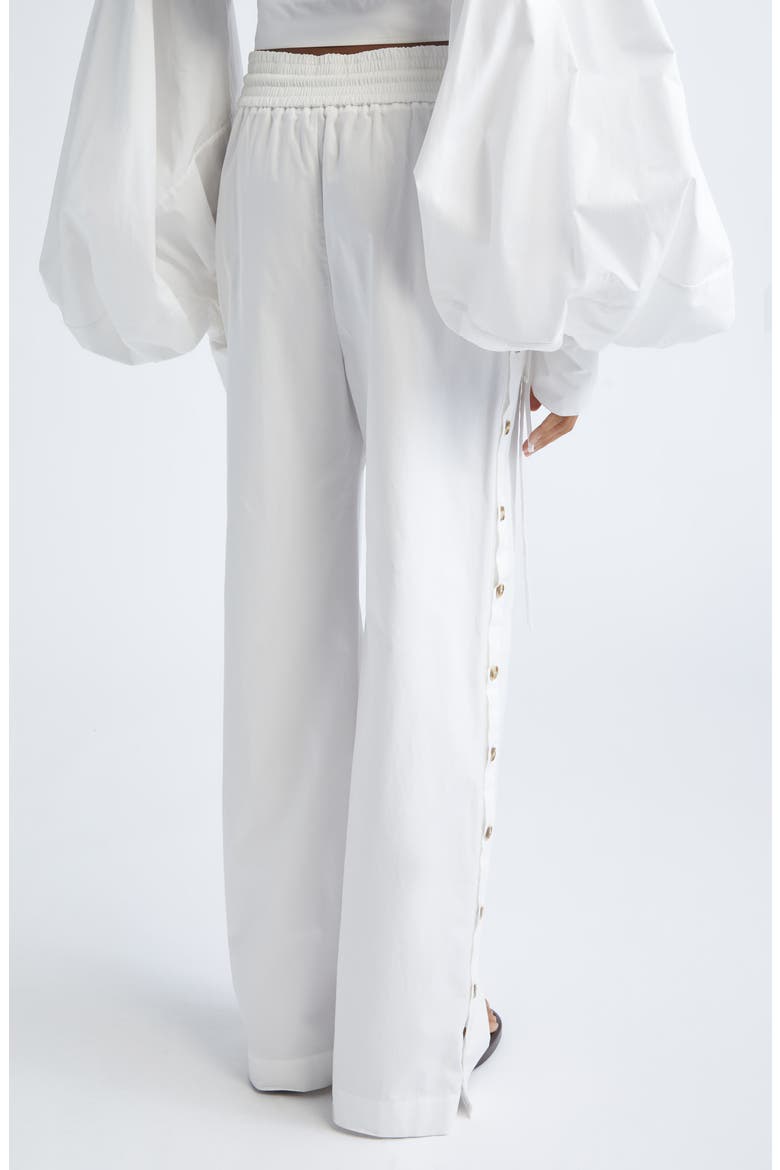 Rebellion Cotton Poplin Wide Leg Button Pants, Alternate, color, IVORY