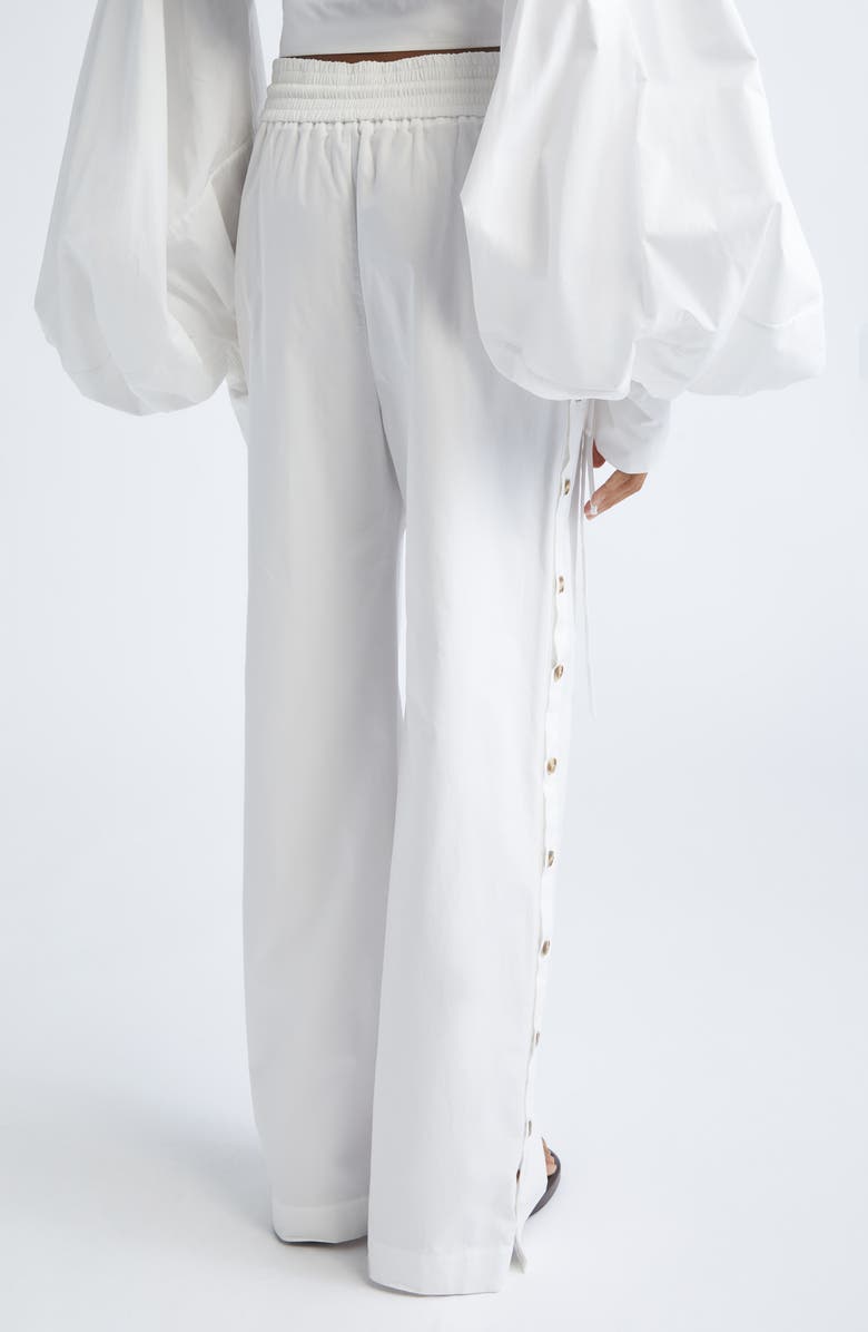 Zimmermann Rebellion Cotton Poplin Wide Leg Button Pants, Alternate, color, Ivory