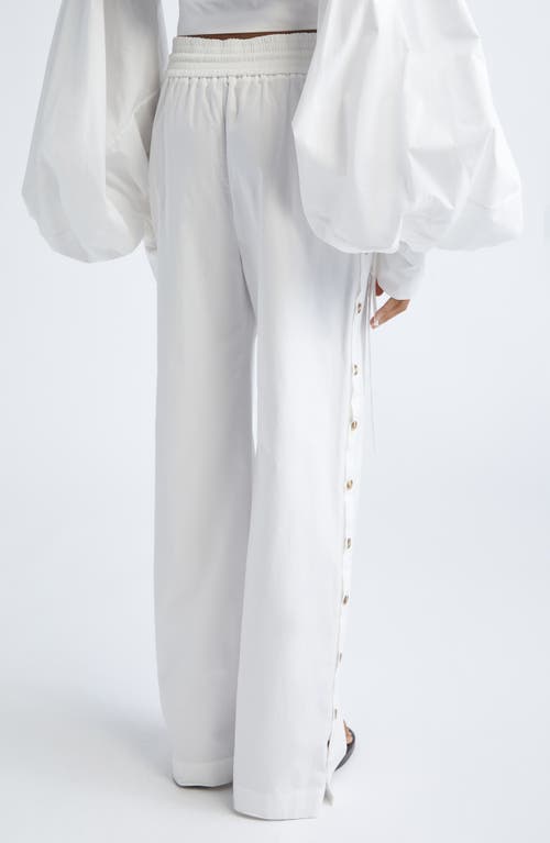 Zimmermann Rebellion Cotton Poplin Wide Leg Button Pants In White
