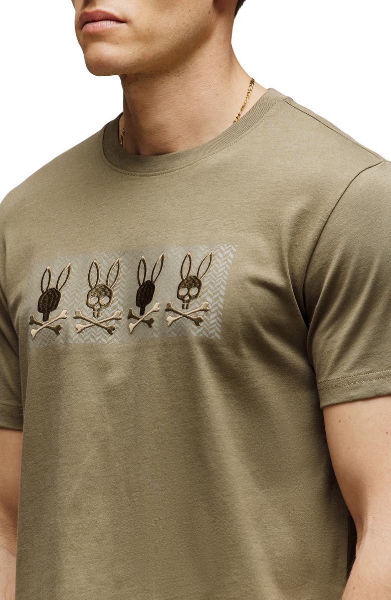Psycho Bunny Costello Appliqué Graphic T-Shirt, Alternate, color, Dusky Green