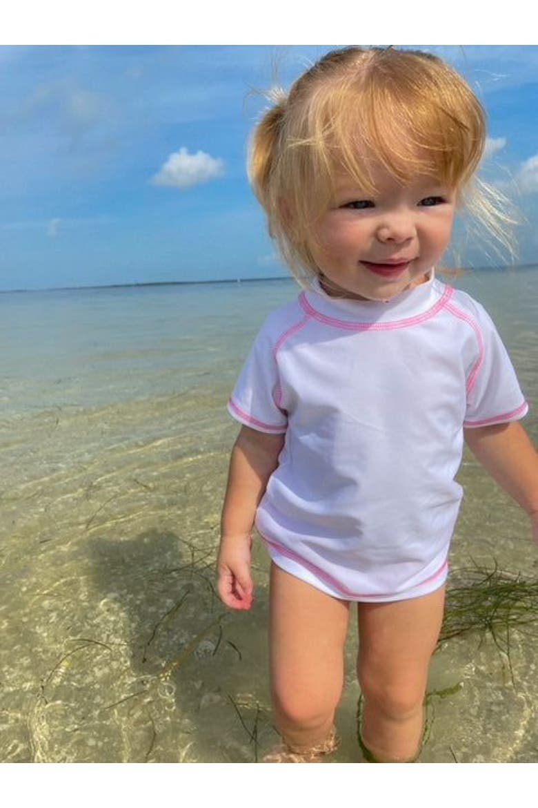 Baby Girls UPF 50+ Short Sleeve Rashguard (Baby), Alternate, color, Yellow