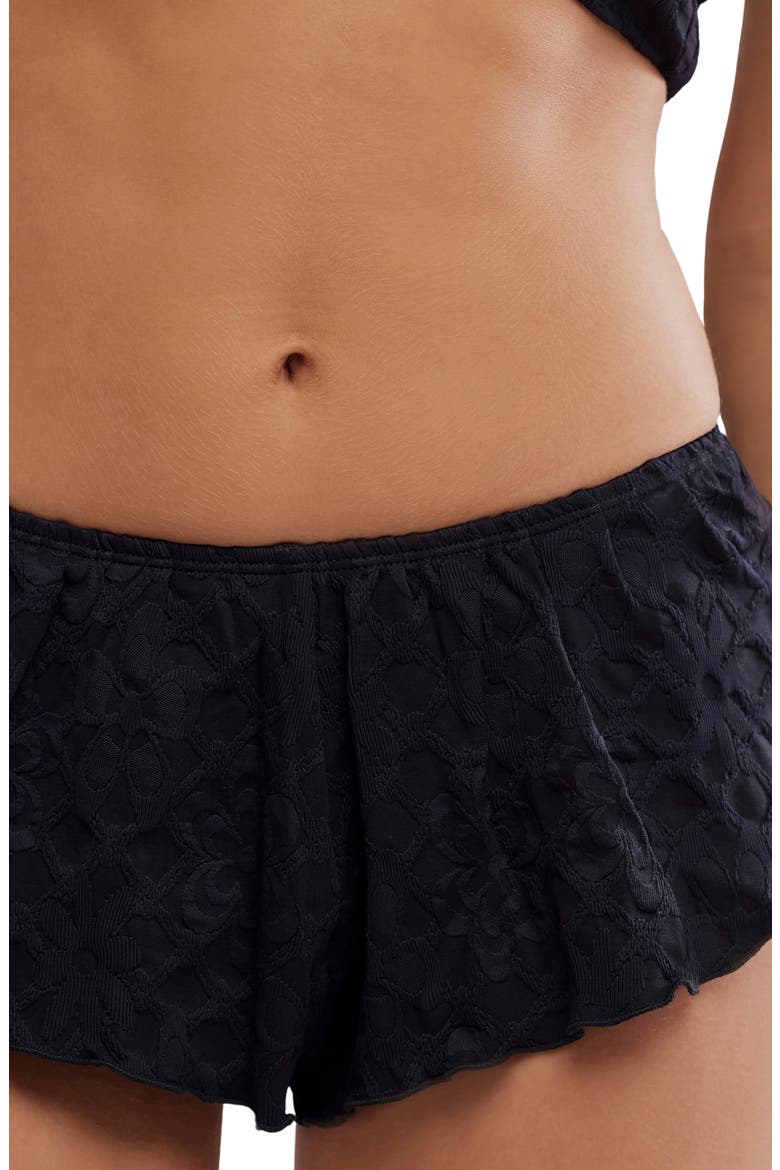Alma Flutter Bikini Bottoms, Alternate, color, BLACK