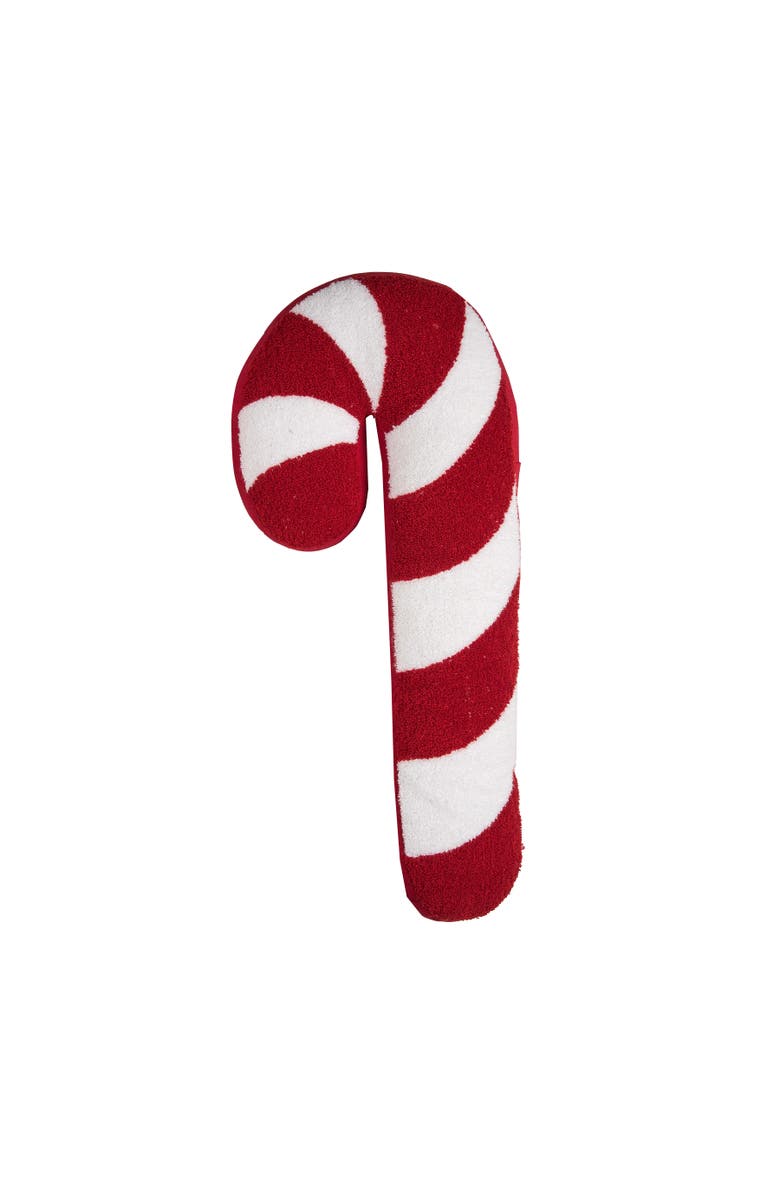 C&F Home Candy Cane Shaped Christmas Throw Pillow, 11" x 25", Main, color, Red
