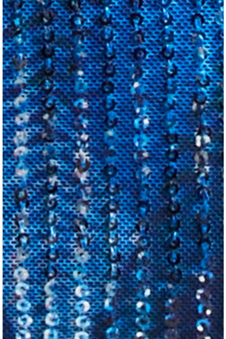 Kathreen Sequin Chevron One-Shoulder Minidress, Alternate, color, BLUE CHEVRON