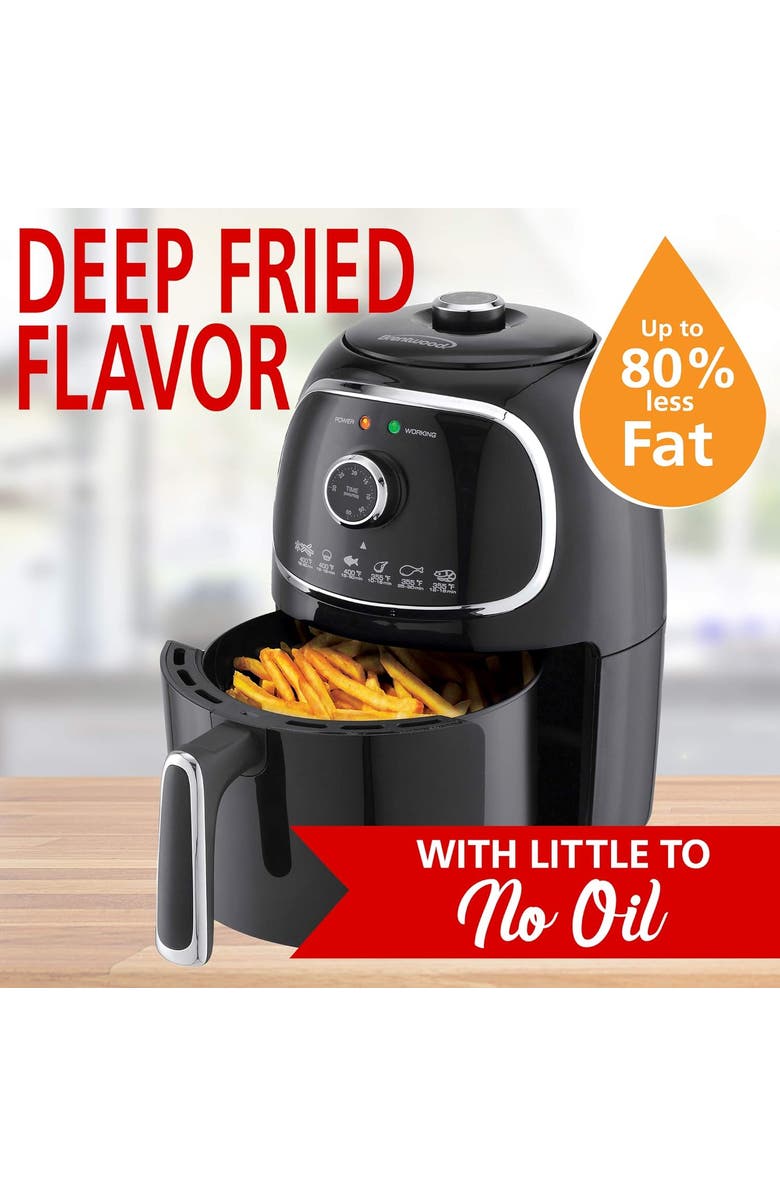Brentwood 2qt Electric Air Fryer, Alternate, color, Black And Silver