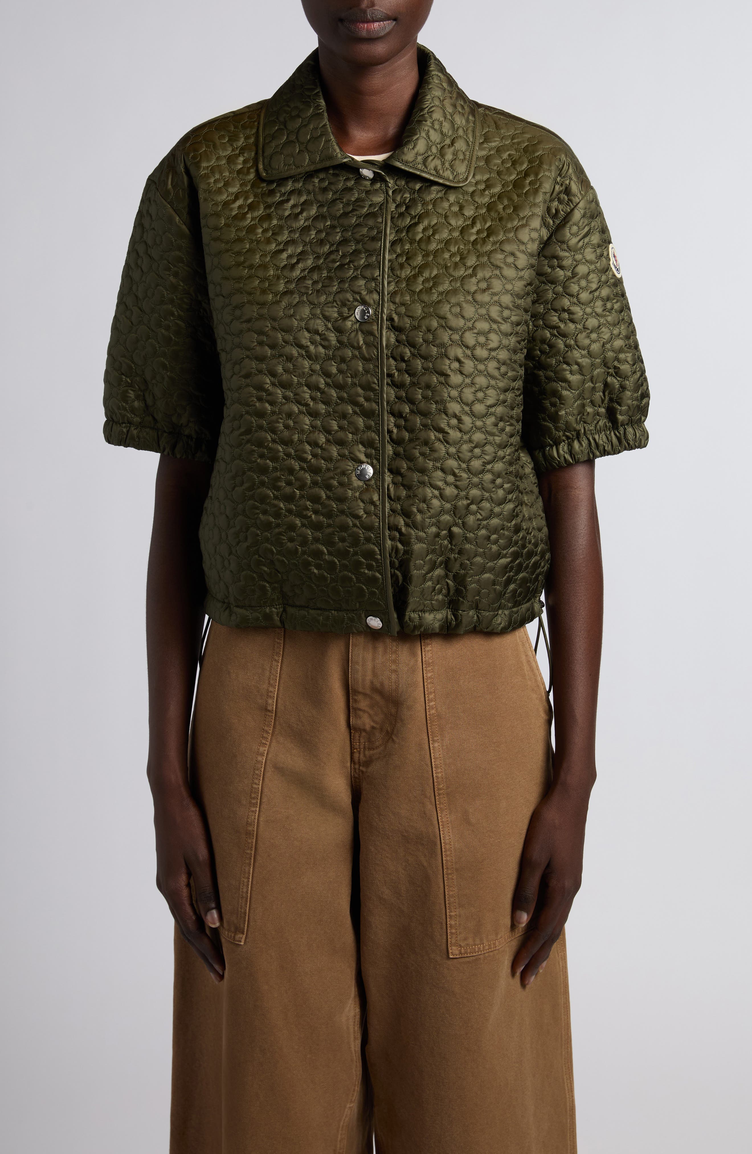 Flower Quilted Short Sleeve Jacket