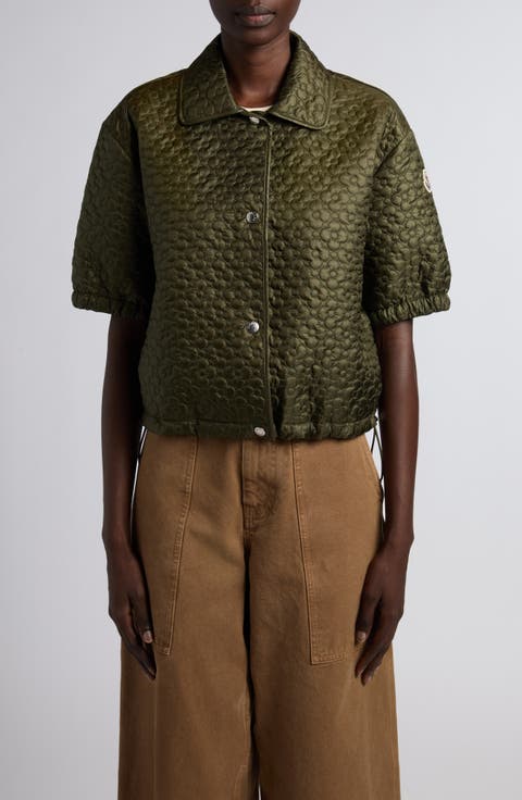 Flower Quilted Short Sleeve Jacket