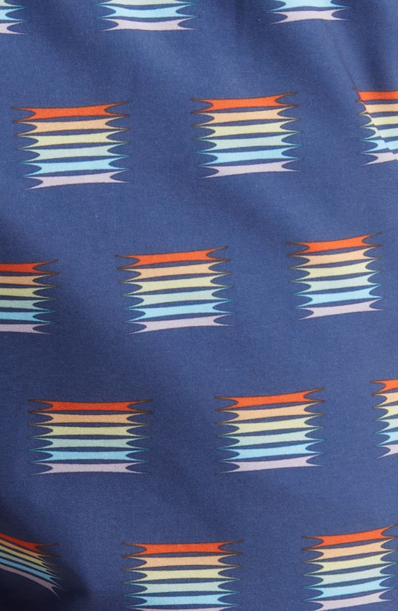 Original Penguin Print Swim Trunks, Alternate, color, Sargasso Sea