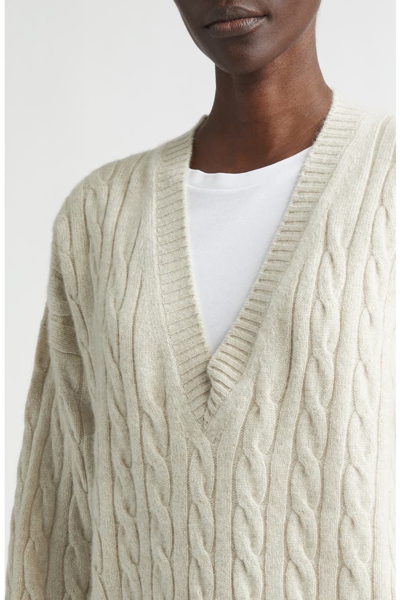 Kylesku Cable Knit Casmere Sweater, Alternate, color, WHITE SAND