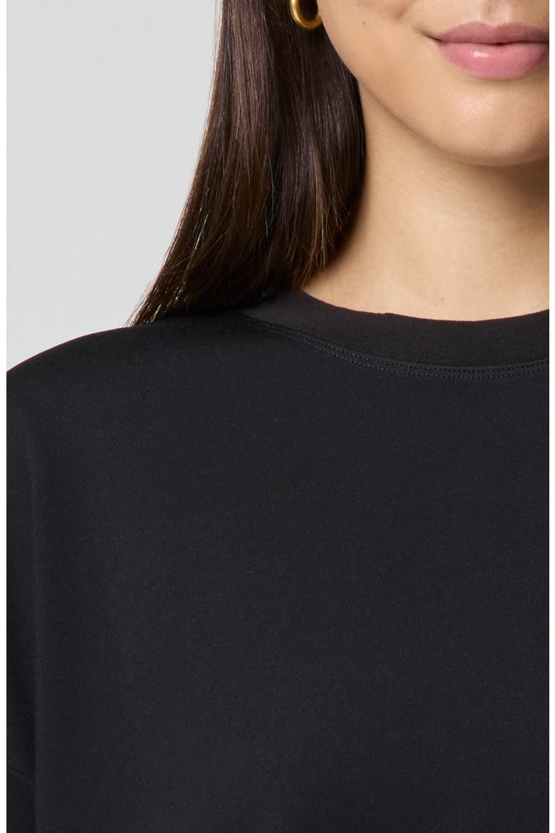 Oversize Sport Sheen Crewneck Sweatshirt, Alternate, color, BLACK