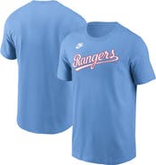 Nike Men's Nike Light Blue Texas Rangers Cooperstown Wordmark T-Shirt