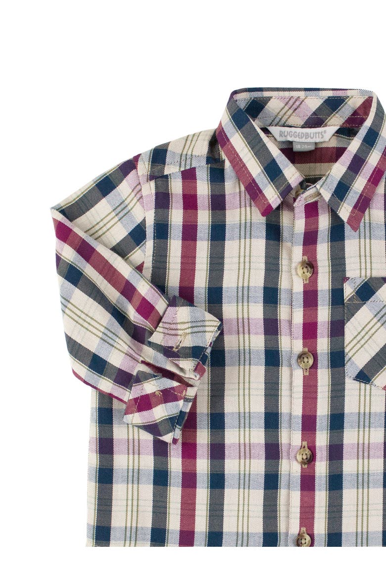 Toddler Boys Long Sleeve Button Down Shirt, Alternate, color, Rowan Plaid