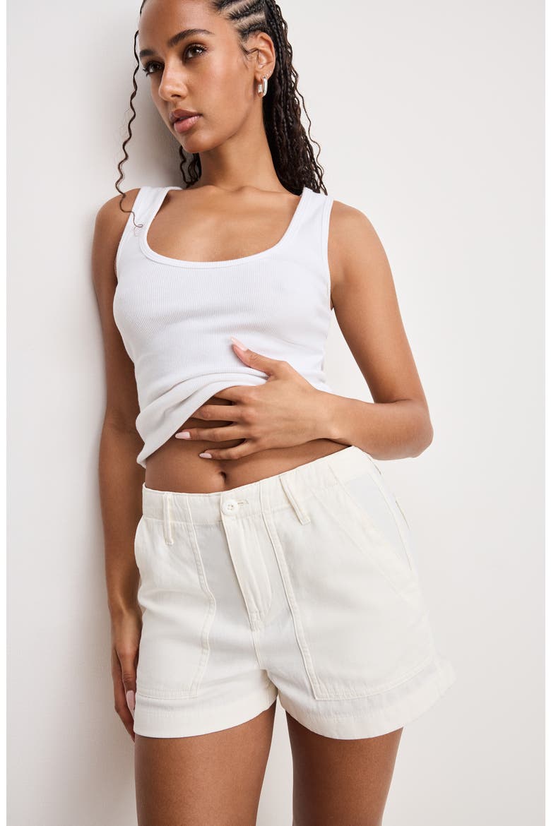 Lite Cotton Blend Shorts, Alternate, color, CLOUD WHITE001