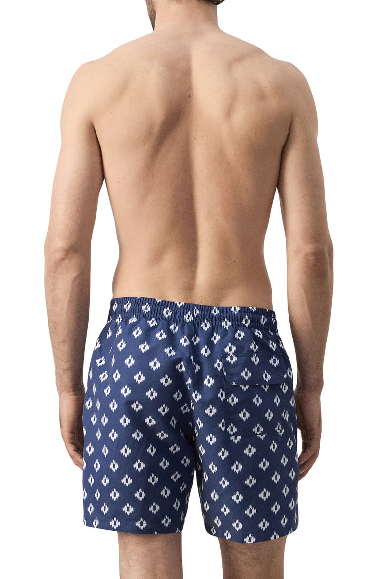 Print Swim Trunks, Alternate, color, INDIGO BLUE