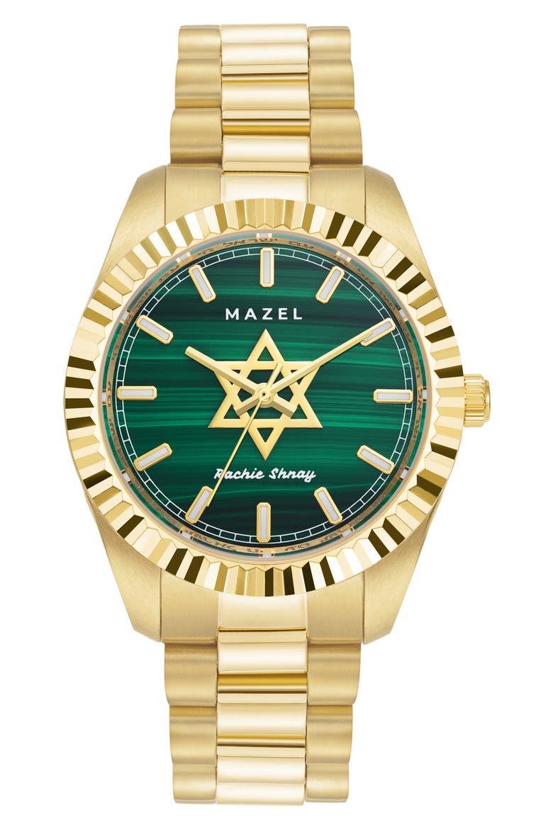 The Mazel Malachite Bracelet Watch, 36mm, Main, color, MALACHITE