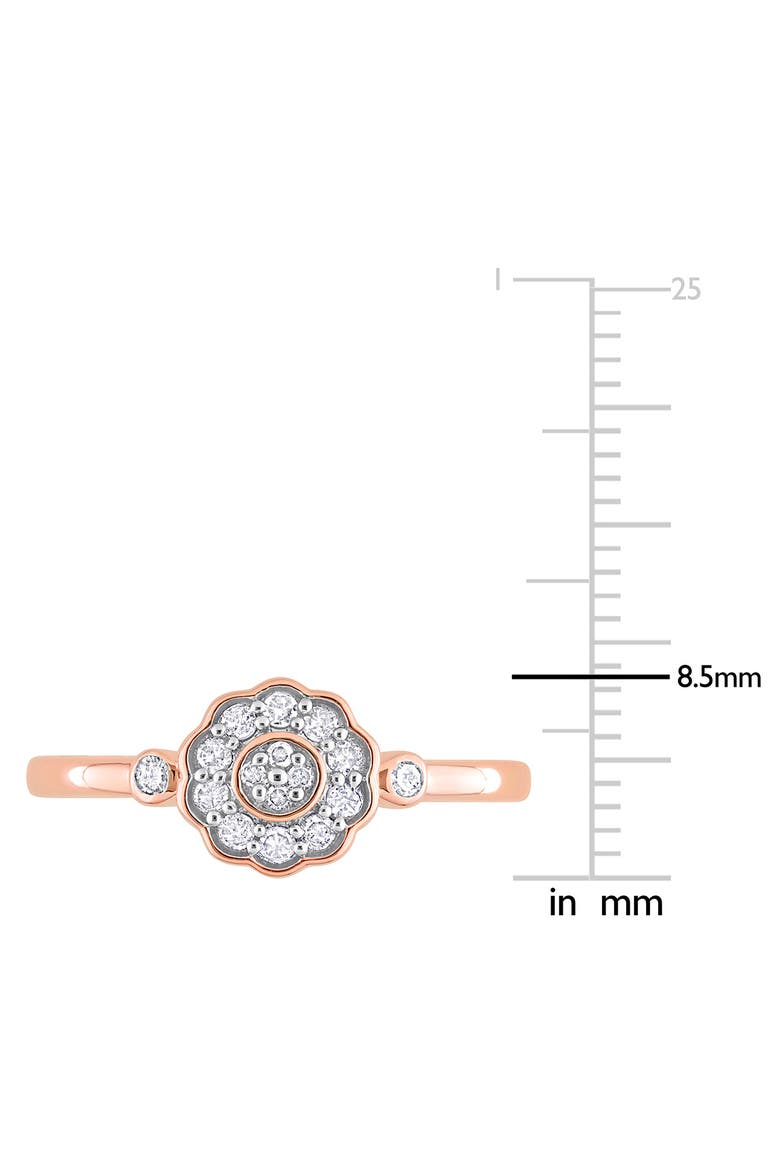 Floral Diamond Ring - 0.21ct., Alternate, color, ROSE GOLD