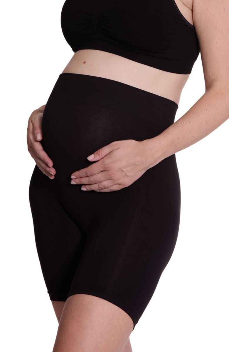 Cache Coeur Essentiel Seamless Maternity Cycling Shorts, Main, color, Black