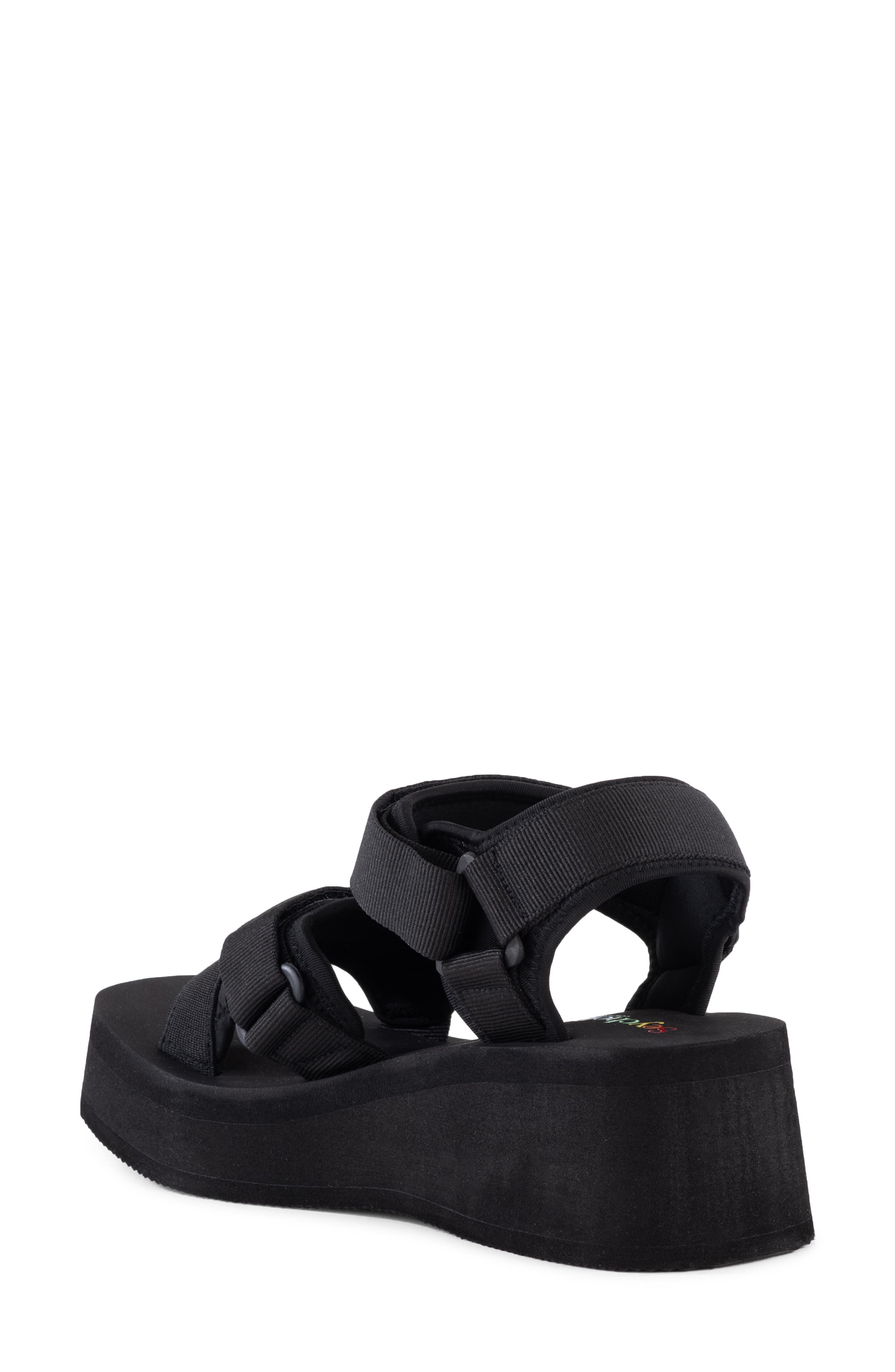 Seychelles Serenade Platform Wedge Sandal, Alternate, color, Black