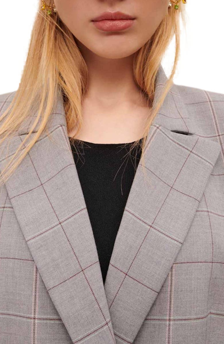 maje Varreau Wool Blend Blazer, Alternate, color, Grey