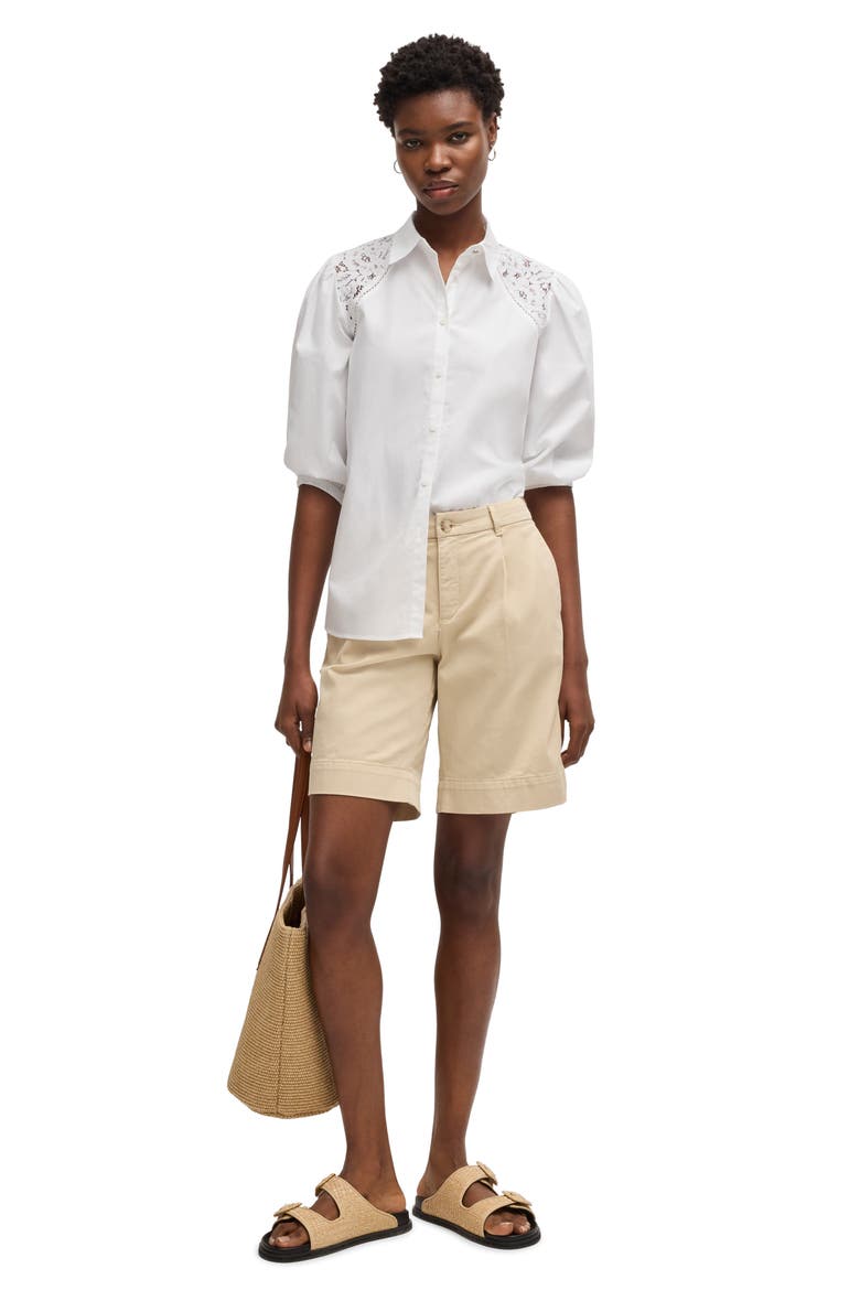 Brenda Cotton Button-Up Shirt, Alternate, color, WHT
