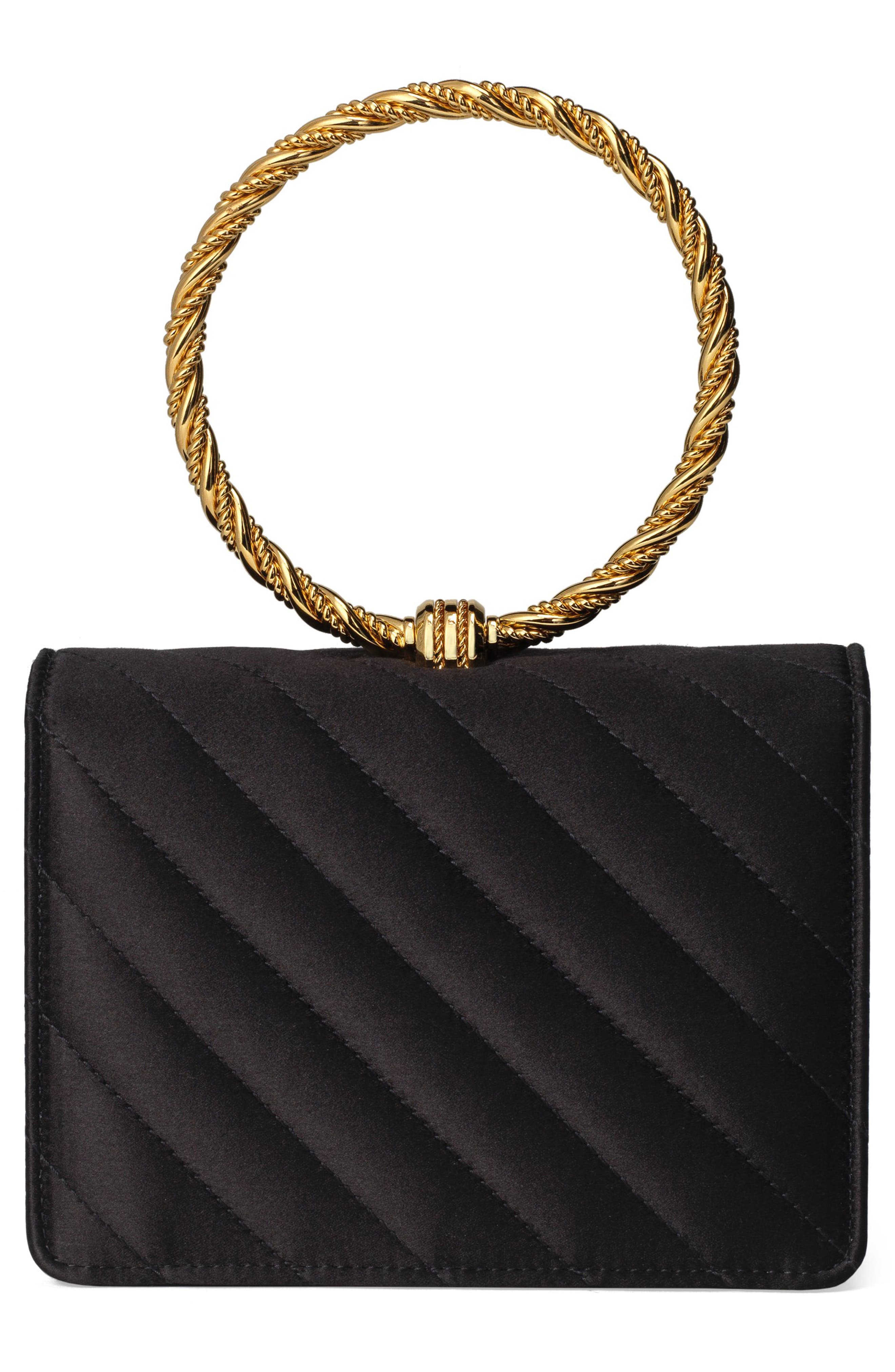 Gucci Broadway Quilted Ring Top Handle Bag, Alternate, color, 