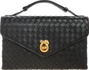Bottega Veneta Knot Lock Intrecciato Leather Shoulder Bag