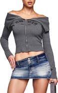 I.AM.GIA Zion Off the Shoulder Zip Cardigan
