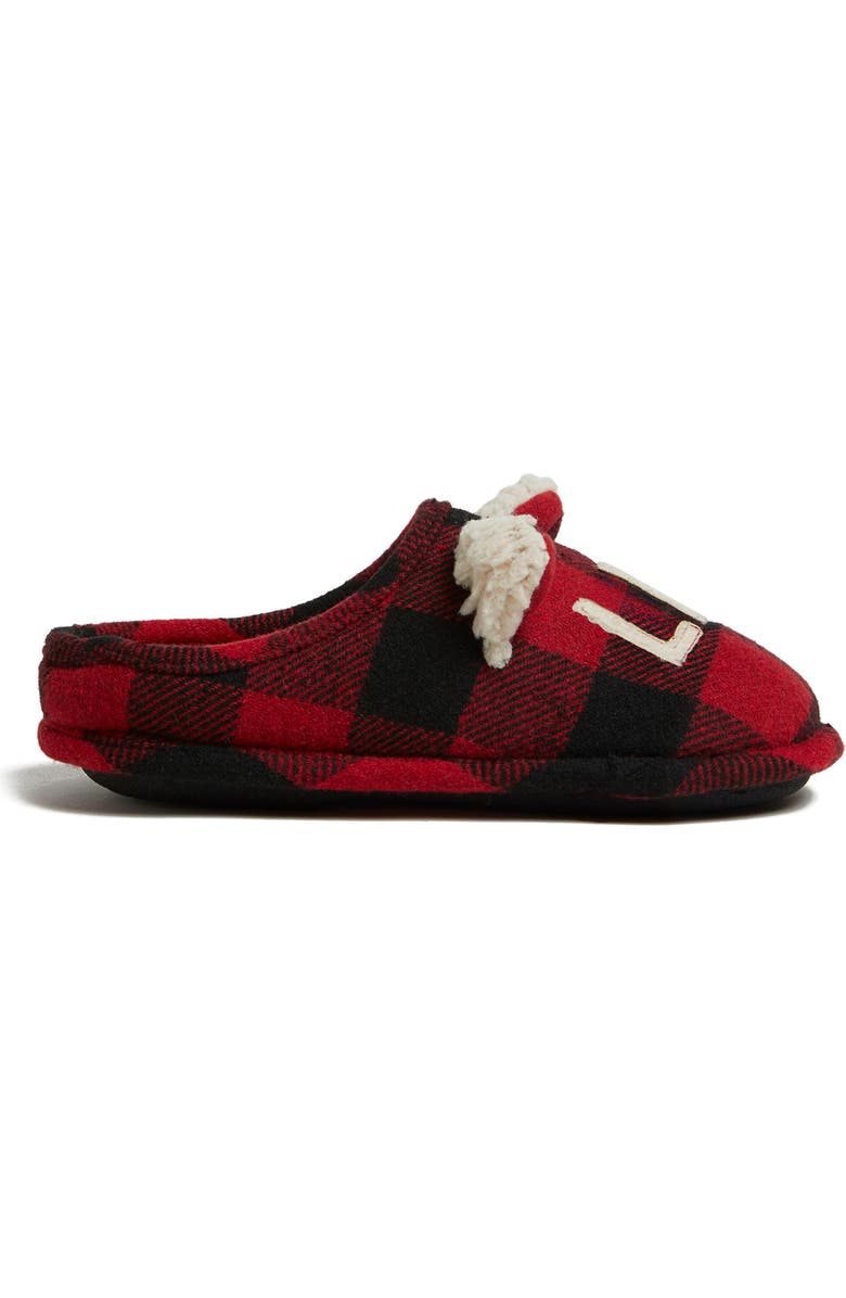 DEARFOAMS Kids' Buffalo Check Lil Bear Clog Slipper, Alternate, color, Red Plaid