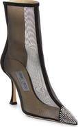Jimmy Choo Naidoo Crystal Pointed Toe Mesh Bootie (Nordstrom Exclusive)