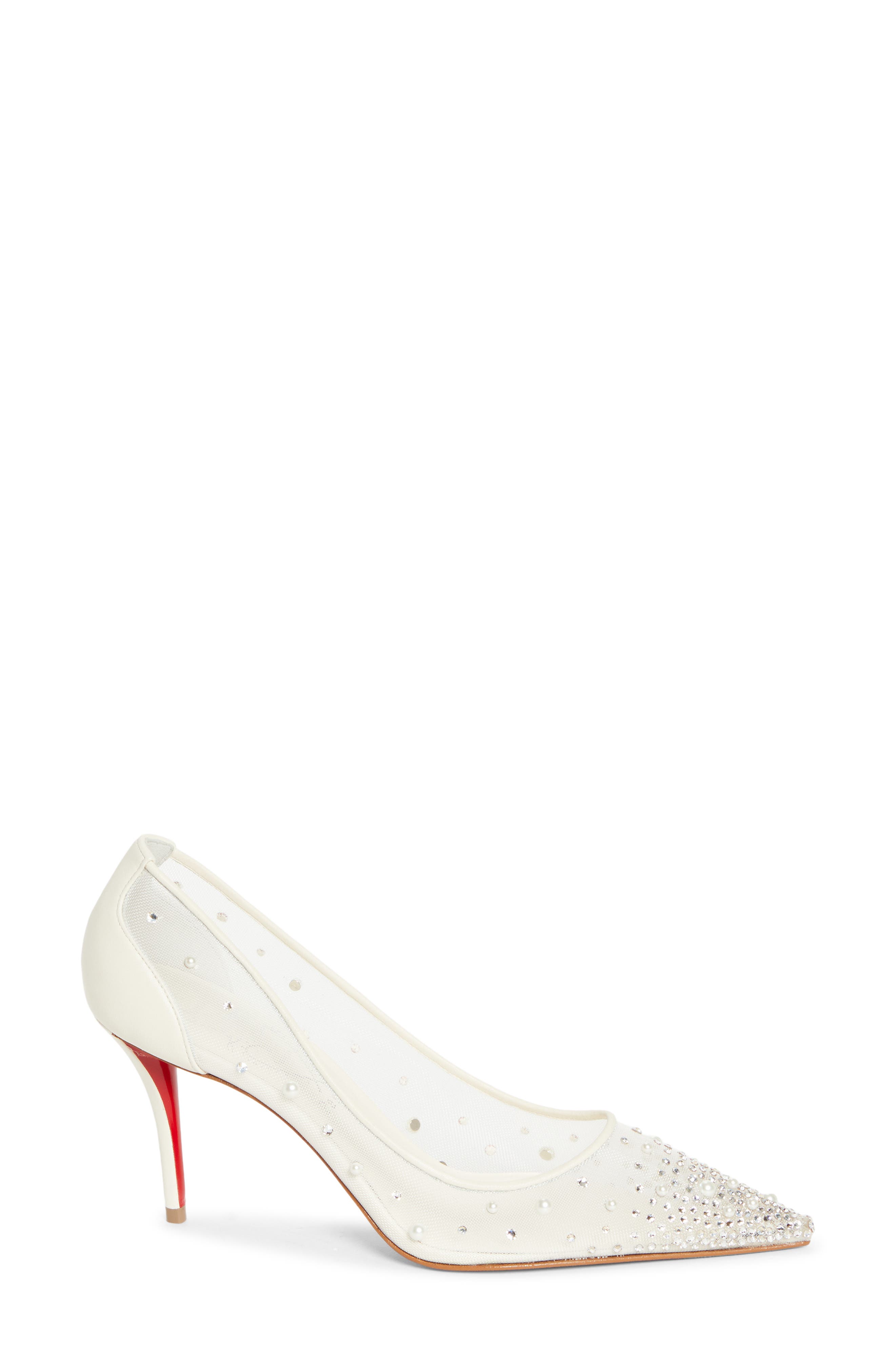 Christian Louboutin Miss Z Degrastrass Perla Pointed Toe Pump, Alternate, color, Version Bianco