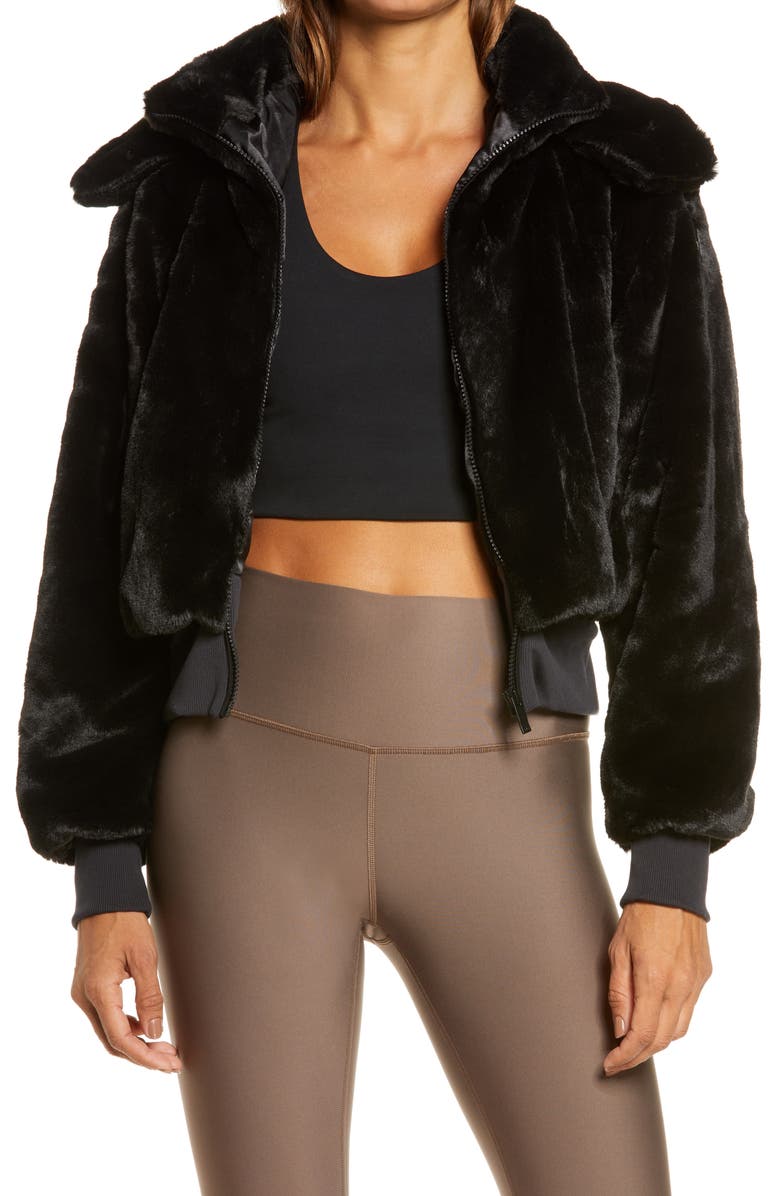 Alo Fox Faux Fur Jacket, Main, color, 